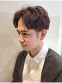 センターパート/ワンカラー/ツーブロック/バイオレットカラー