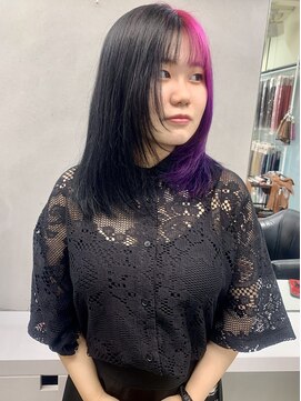 ディア(.eer) 【.eer/ディア】ツートーンカラー/黒×ピンク×紫