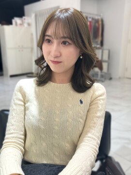 ランテルディ 渋谷(LANTERDIT) オリーブアッシュ 透明感 シースルーバング くびれヘア