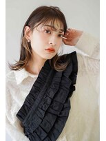 シェル 国分寺(shell)&nbsp;くびレイヤーエモージュ前髪モテベージュレイヤーミディ/国分寺