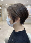 ショコラブラウン ハンサムショート 30代40代50代60代 前髪アリ