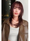 カシスピンクブラウン　レイヤーカット 【韓国ヘア 大阪 梅田】