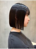 【澤口】黒髪ボブルフネビージュ小顔に見せるワンレン