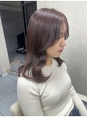 ブリーチなし/シルバーグレージュ/横浜/透明感カラー/暗髪/