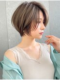 イメチェン外ハネボブ美髪ワイドバング/ショートボブ髪質改善