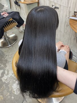 ロンドアジュール 横浜(Lond azur) 髪質改善縮毛矯正レイヤーカット顔周り前髪韓国ミニウルフ/横浜