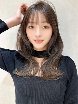 ロンドロゼ 池袋(Lond rose) ミニウルフレイヤーカット顔周り前髪韓国ミディアムロング/池袋