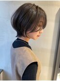 イメチェンショート外ハネボブ美髪ブルーブラックワイドバング