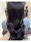 艶々ラベンダーベージュ　韓国風　暗髪