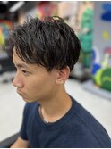 メンズ 緩めツイスパ ショート