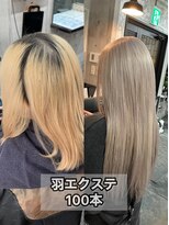 コワファースト長崎シャンプーボーイ 2nd(COIFF1RST 長崎 SHAMPOO BOY) 長崎 羽エクステ100本 ケアブリーチ ハイトーンカラー