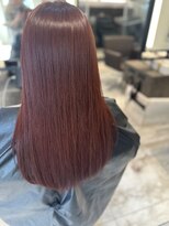 ルッカヘアガーデン 鶴ヶ島店&nbsp;ブリーチなし暖色系カラー/ピンクブラウン/レッド/ロングヘア