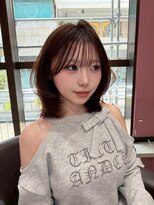 ボタン コロン 表参道 原宿(VOTAN COLON)&nbsp;ハッシュカット/韓国レイヤー/顔まわり/ブラウン/ベージュ/前髪