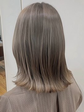 ネックス 表参道本店(nex) デザインカラーレイヤーカットウェットヘアオリーブベージュ白髪