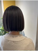 #ミディアムヘア #ショコラベージュ #ボブルフ #ベビーバング