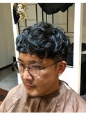 2ブロック パーマスタイル