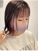 ピンクインナー×外ハネボブ