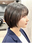 30代40代大人女性/前髪ありショートボブ/ショートヘア/髪質改善