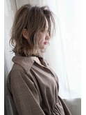 ☆くびレイヤーエモージュデザインカラーシルキーベージュミディ