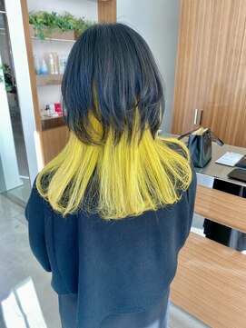 カッツ 駅家店(CUT S) 個性派カラー！インナーイエロー