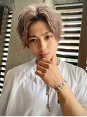 メンズショートハイトーンセンターパートメンズセット