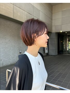 マッシュ アドベ 八戸ノ里(MASHU ADOBE) 丸みショートにピンクカラー