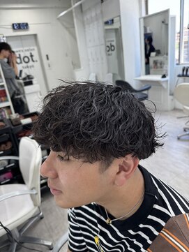 メンズ サロン ドット トウキョウ 町田店(men's salon dot. tokyo) 波巻きパーマ×刈り上げマッシュ