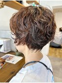 マッシュショートボブ×ミックスパーマ