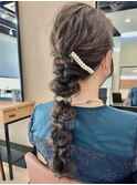 ヘアセット/お呼ばれヘア/結婚式/参列/編み下ろし/編み込み