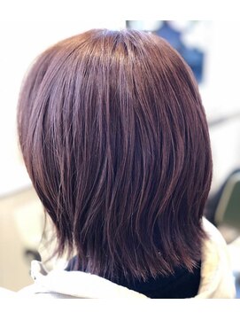 フィッツヘアー 五泉店(Fits Hair) 20代/30代/外ハネレイヤー/朝ラク/ツヤ髪ピンクラベンダー