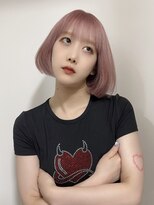 バベル アット フルリール 甲子園口(BABEL at fleurir)&nbsp;タッセルボブ切りっぱなしボブ髪質改善ピンクベージュ