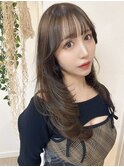 マロンベージュ/チョコレートブラウン/レイヤーカット/韓国ヘア