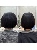 ショートスタイルにもsins式髪質改善酸性ストレート