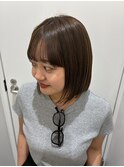 オリーブグレージュ/ベージュ/ボブ/切りっぱなしボブ