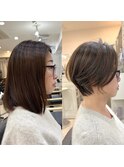 30代40代50代白髪ぼかし丸みショートくびれショート