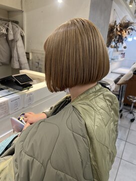 ネオリーブカフ 鶴ヶ峰店(Neolive caff) ボブ×ミルクティーベージュ