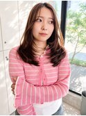 岡山レイヤーカット20代30代ブリーチなしダブルカラーベージュ