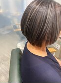 大人かわいい/レイヤーロング/グレーベージュ/前髪パーマ/我孫子