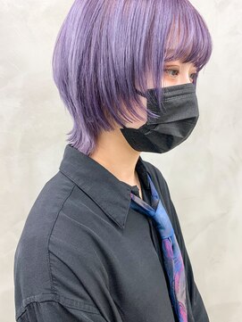 ソーコ 渋谷(SOCO) ＊【SUN】透明感！シルバーラベンダーのショートマッシュウルフ