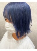 切りっぱなしボブ×デニムネイビー☆