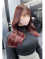 ランズ(LANDS)&nbsp;ピンクブラウン 顔まわりレイヤーカット 【韓国ヘア 大阪 梅田】