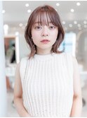 顔まわりレイヤーシースルーバング外ハネレイヤーボブ