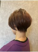 ピンクベージュショート