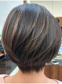 ショートカット×ひし形ショートボブ×前髪あり20代30代40代
