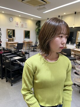 ヘアーポケット リタ(HAIR POCKET ritta) 外はねボブ×オリーブベージュ