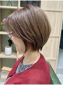 マッシュショート/丸みショート/大人ハイライト /日吉