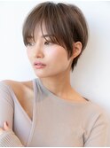 大人美人ショートショートボブイメチェンオリーブベージュ