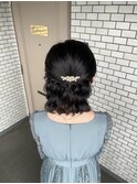 ハーフアップ ウェーブ巻き 参列ヘア 推し活ヘア イベントヘア