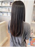 福山美容室caary 顔まわりレイヤーストレートロング透明感20代