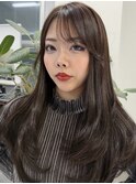 韓国ヘアーハッシュカットレイヤーカットハイライトカラー